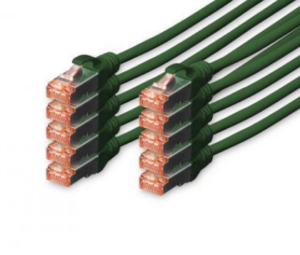 DIGITUS CAT 6 S-FTP patch cable Cu LSZH AWG 27/7 length 3 m 10 pieces color green „DK-1644-030-G-10”