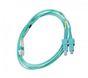 Patch cord | FO | 2 metri | LSZH | Aqua | LANmark | Multimode OM3 | Duplex LC-SC | Slimflex