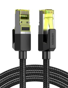 PATCH CORD UTP Ugreen Cat7, „NW150” fire din cupru, tiny cable, viteza maxima 10 Gbps, braided, 2m, negru „80423” (include TV 0.06 lei) – 6957303884230