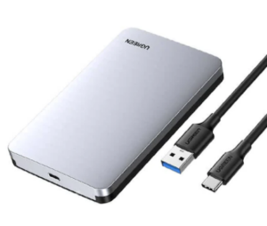 RACK extern Ugreen, „CM300″ pt HDD si SSD SATA 2.5” conectare USB 3.1 Gen2 max 6 Gbps, cablu inclus USB to USB Type-C, aluminiu, gri „70498” (include TV 0.8lei) – 6957303874989