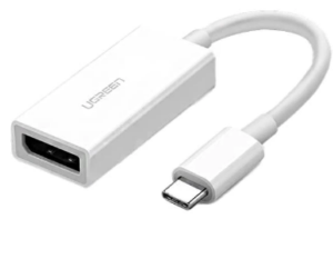CABLU video Ugreen, „MM130” adaptor USB Type-C (T) la DisplayPort (M), 10 cm, rezolutie maxima 4K UHD (3840 x 2160) la 60 Hz, alb „40372” (include TV 0.8lei) – 6957303843725