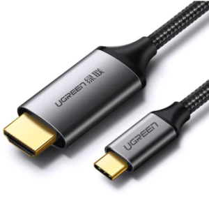 CABLU video Ugreen, „MM142” USB Type-C (T) la HDMI (T), rezolutie maxima 4K UHD (3840 x 2160) la 60 Hz, 1.5m, braided, negru „50570” (include TV 0.15 lei) – 6957303855704