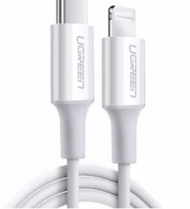 CABLU alimentare si date Ugreen, „US171”, Fast Charging Data Cable pt. smartphone, USB la Lightning Iphone certificare MFI, 3A, TPE, 1m, alb „10493” (include TV 0.06 lei) – 6957303814930