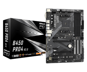 PLACA de BAZA Asrock „B450 PRO4 R2.0”, skt AM4, ATX, AMD B450, 4 x DDR4, max. 128 GB, 6 x SATA, 2 x M.2, 7.1, „B450 PRO4 R2.0”