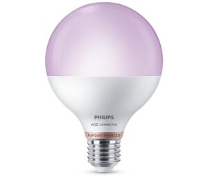 BEC smart LED Philips, soclu E27, putere 11 W, forma sferic, lumina multicolora, alimentare 220 – 240 V, „000008719514372504” (include TV 0.60 lei)