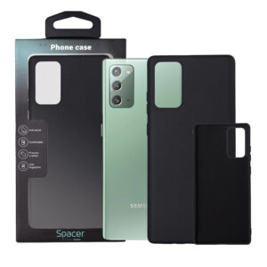 HUSA SMARTPHONE Spacer pentru Samsung Galaxy Note 20, grosime 2mm, material flexibil silicon + interior cu microfibra, negru 