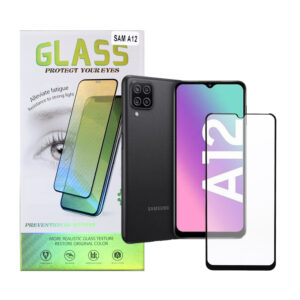 FOLIE STICLA Spacer pentru Samsung Galaxy A12, grosime 0.3mm, acoperire totala ecran, strat special anti-ulei si anti-amprenta, Tempered Glass, sticla 9D, duritate 9H „SPPG-SM-GX-A12-TG”