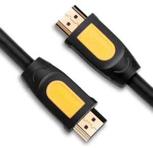 CABLU video Ugreen, „HD101” HDMI (T) la HDMI (T), rezolutie maxima 4K UHD (3840 x 2160) la 60 Hz, round cable, conectori auriti, 5m, negru + galben „10167” (include TV 0.15 lei) – 6957303811670