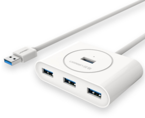 HUB extern Ugreen, „CR113” porturi USB: USB 3.0 x 4, conectare prin USB 3.0, lungime 1 m, alb, „20283” (include TV 0.8lei) – 6957303822836