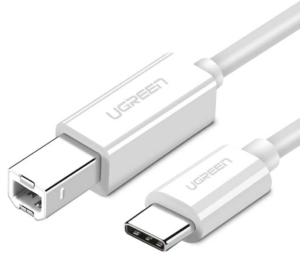 CABLU USB Ugreen pt. imprimanta, „US241” USB Type-C (T) la USB 2.0 Type-B (T), 1m, alb, „40560” (include TV 0.06 lei) – 6957303845606