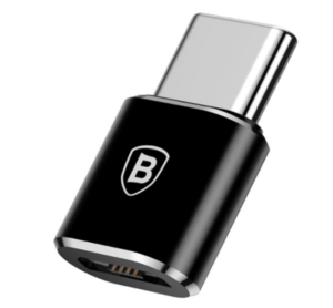 ADAPTOR Baseus Mini Micro, USB Type-C (T) to Micro USB (M), corp metalic, negru „CAMOTG-01”