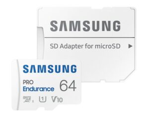 Card memorie Samsung MB-MJ64KA/EU, PRO Endurance + Adapter microSDXC 64GB, „MB-MJ64KA/EU” (include TV 0.03 lei)