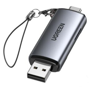 CARD READER extern Ugreen, „CM185” interfata USB 3.0 si USB Type-C 3.0, citeste/scrie: SD, microSD viteza pana la 5 Gbps, suporta carduri maxim 2 TB, plastic, black „50706” (include TV 0.03 lei) – 6957303857067