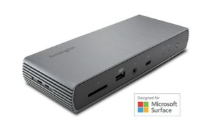 DOCKING Station KENSINGTON comp Surface Pro 8, conectare PC USB Type C, Thunderbolt 4, USB-A 3.2 x 3, USB-A 2.0 x 1, porturi video Thunderbolt 4 x 4, RJ-45, NB 90 W, negru / argintiu, „SD5750T”, „K37899WW” (include TV 0.18lei)