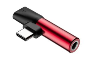 ADAPTOR Incarcare si audio Baseus, 1 x USB Type-C (T) la 1 x USB Type-C (M) si 1 x Jack 3.5mm (M), negru + rosu „CATL41-91”