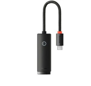 ADAPTOR RETEA Baseus Lite, USB Type-C to RJ-45 10/100 Mbps Adapter, LED, negru „WKQX000201” (include TV 0.18lei) – 6932172606084
