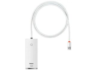 HUB extern Baseus Lite, porturi USB: USB 3.0 x 4, conectare prin USB 3.0, lungime 1m, alb „WKQX030102” (include TV 0.8lei) – 6932172606213