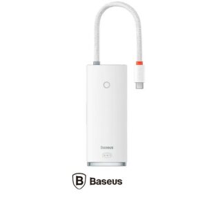 DOCKING Station Baseus Lite, conectare PC USB Type-C, USB 3.0 x 2, USB Type C x 1, HDMI x 1/4K/30Hz, card reader SD/microSD, alb „WKQX050002” (include TV 0.75 lei) – 6932172606336