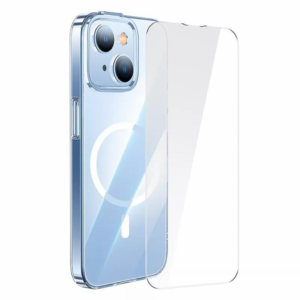 HUSA SMARTPHONE Baseus Crystal Series Magnetic Case, pentru Iphone 14 Plus, contine 1 x folie sticla display, material silicon, transparent „ARJC010002” – 6932172615048