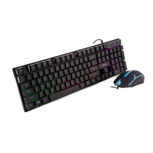 KIT gaming SPACER USB, tastatura RGB rainbow + mouse optic 7 culori, black, „SP-GK-01” (include TV 0.8lei)