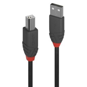 Cablu Lindy 2m USB 2.0 Type A to B Anthr, „LY-36673” (include TV 0.18lei)