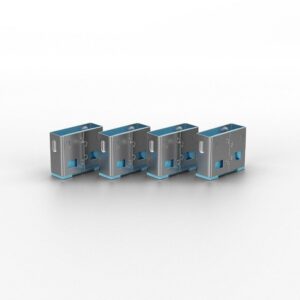 Lindy USB Port Locks 4x Blue+Key, „LY-40452”
