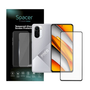 FOLIE STICLA Spacer pentru Xiaomi Pocophone F3 5G, grosime 0.3mm, acoperire totala ecran, strat special anti-ulei si anti-amprenta, Tempered Glass, sticla 9D, duritate 9H „SPPG-XI-PC-F35G-TG”