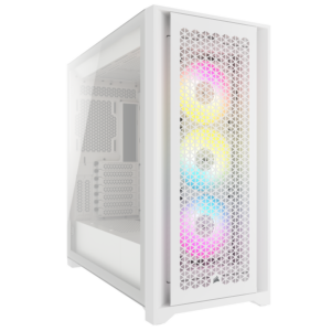 CARCASA Corsair iCUE 5000D RGB AIRFLOW Mid-Tower Case, True White – 3x AF120 RGB ELITE – White Fans – iCUE Lighting Node PRO Controller – High-airflow Design „CC-9011243-WW”